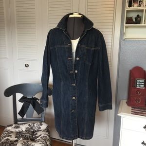 Chico’s mid length jean jacket size 1 (8/10)